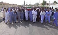 تشییع پیکر مولوی شهید محمد انور ریگی در میرجاوه