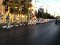 ورود کاروان پیاده بیت‌الرضای شهرستان بافق به مشهد